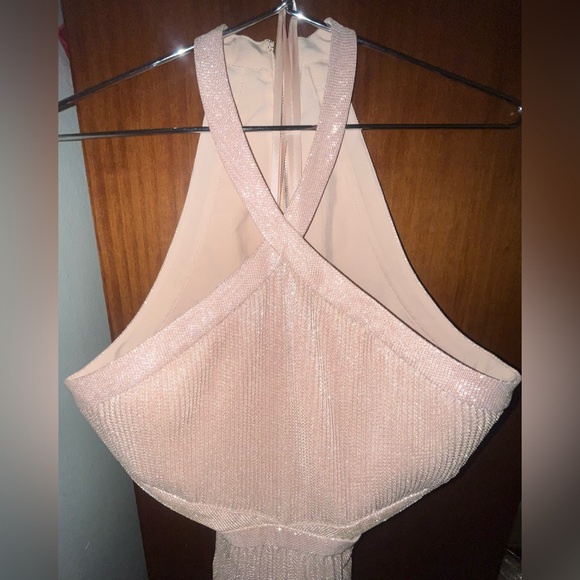 BCBMAXAZRIA Metallic Evening Gown in Bare Pink brand new with tag - Picture 6 of 7